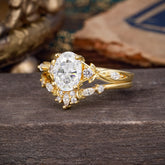 Elegant Oval Cut Moissanite Engagement Ring Set – 2PC